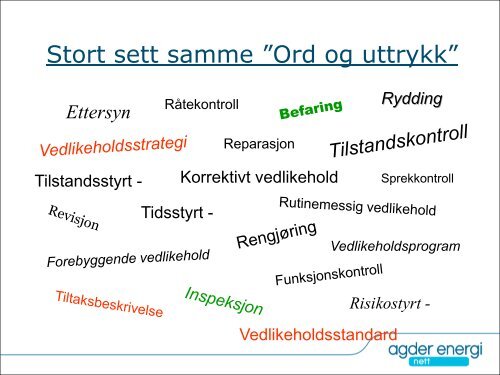 Vedlikeholdsprogram - Energi Norge