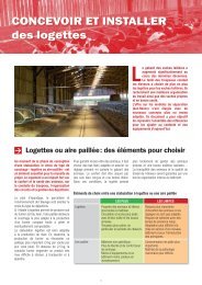 CONCEVOIR ET INSTALLER des logettes