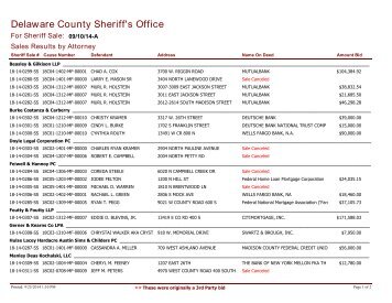 Delaware County Sheriff's Office - Indiana Sheriff Sale