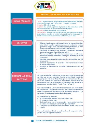 datos tÃ©cnicos objetivos sesiÃ³n 3 : ficha para el/la ... - Sida Studi