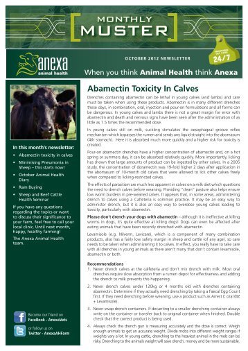 Abamectin Toxicity In Calves - Anexa Animal Health