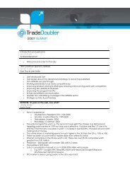 Presentation Notes - Tradedoubler