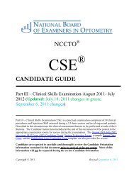 Clinical Skills - National Board of Examiners in Optometry