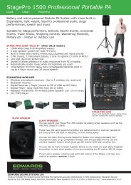 Stage Pro PA System (PDF)