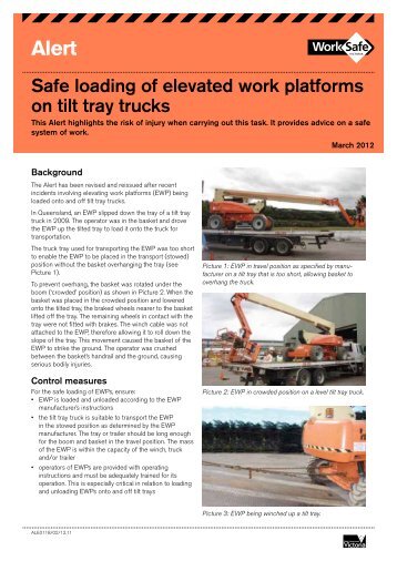 Safe loading of elevated work platforms on tilt ... - WorkSafe Victoria