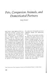 Gary Varner, Pets, Companion Animals, and Domesticated Partners