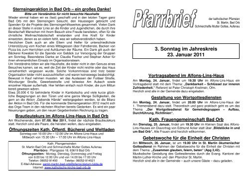 Pfarrbrief 02 - 23.01. - Pfarrgemeinde St. Martin, Bad Orb