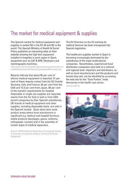 hospital & healthcare equipment market in spain - Association of ...