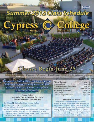 Cypress College 9200 Valley View St. â¢ Cypress, CA â¢ 90630 ...