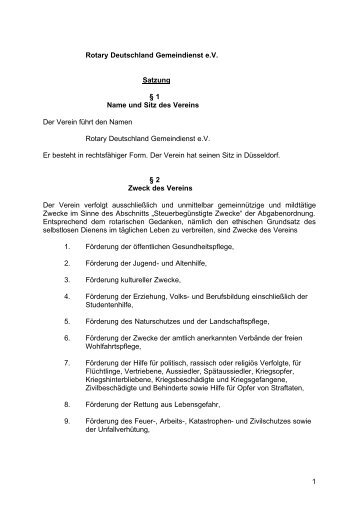 1 Rotary Deutschland Gemeindienst e.V. Satzung Â§ 1 Name und ...