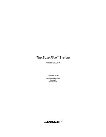 The Bose Ride System