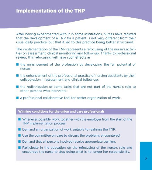 Therapeutic Nursing Plan - A new tool: the TNP - FiQ