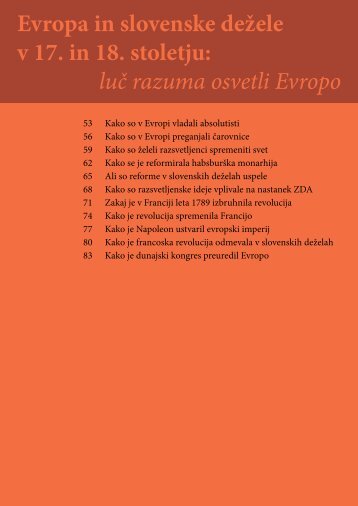 Evropa in slovenske deÅ¾ele v 17. in 18. stoletju: luÄ razuma ... - Praktik