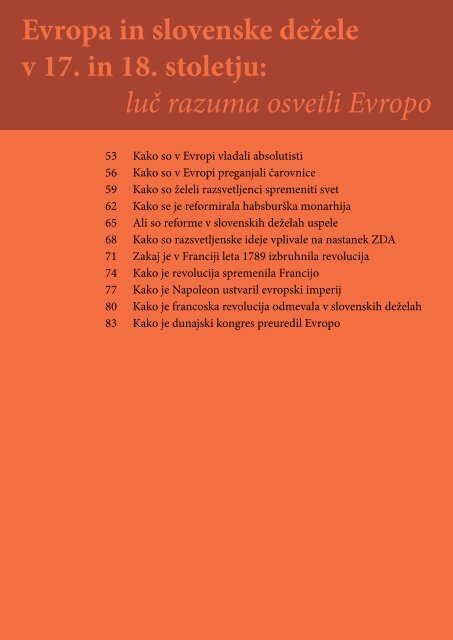 Evropa in slovenske deÅ¾ele v 17. in 18. stoletju: luÄ razuma ... - Praktik