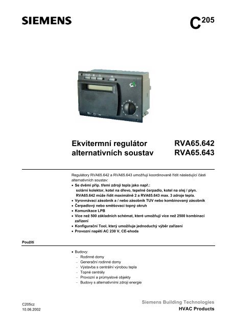 C205 EkvitermnÃ­ regulÃ¡tor alternativnÃ­ch soustav ... - M Elektronika