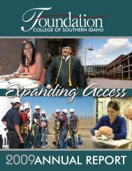 2009ANNUAL REPORT - College of Southern Idaho