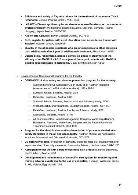 CURRICULUM VITAE Robert Strohal, MD - EWMA