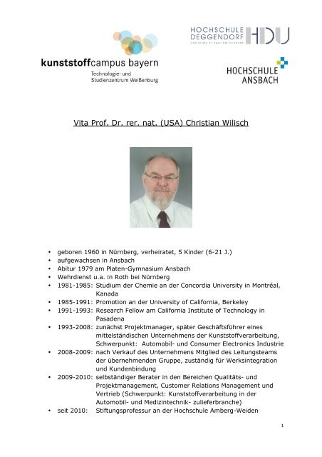 Vita Professor Dr. Christian Wilisch