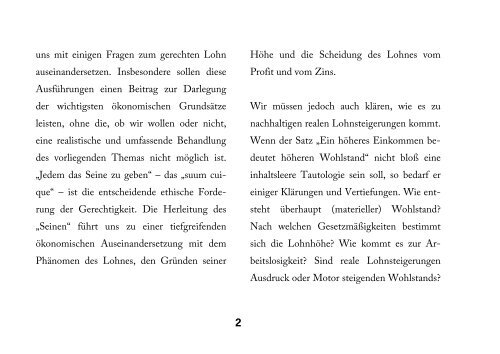 Gerechter Lohn und Arbeitslosigkeit - Institut für Wertewirtschaft