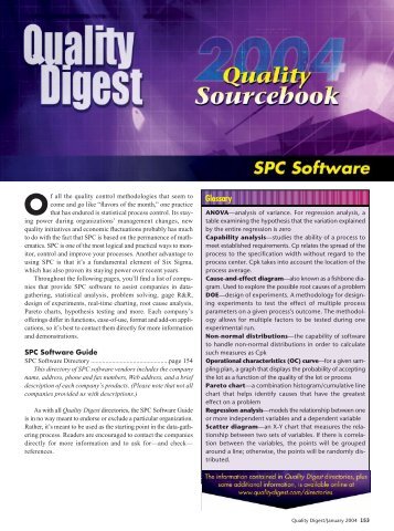 SPC Software Directory - Quality Digest