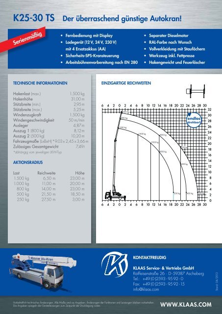 K25-30 TS Der Ã¼berraschend gÃ¼nstige Autokran! - Klaas.com