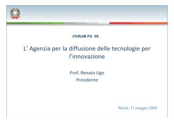 L' Agenzia per la diffusione delle tecnologie per l'innovazione ...