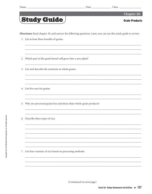 Chapter 30 Study Guide
