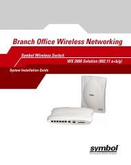 Motorola WS2000 Branch Office Installation Guide - Isis Integration