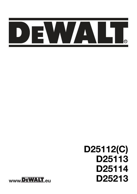 Instruction Manual - Service - DeWALT