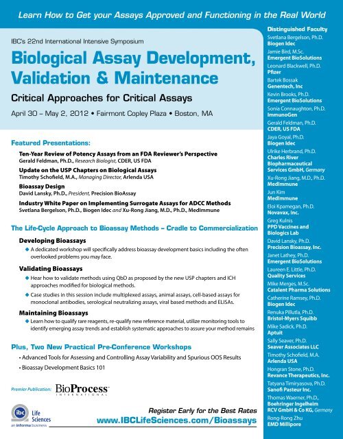 Biological Assay Development, Validation & Maintenance
