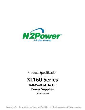 XL160 Product Specification - Power Sources Unlimited