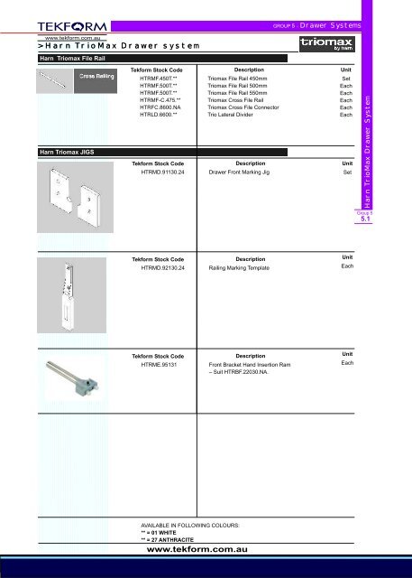 Group5 Drawer Systems - Tekform