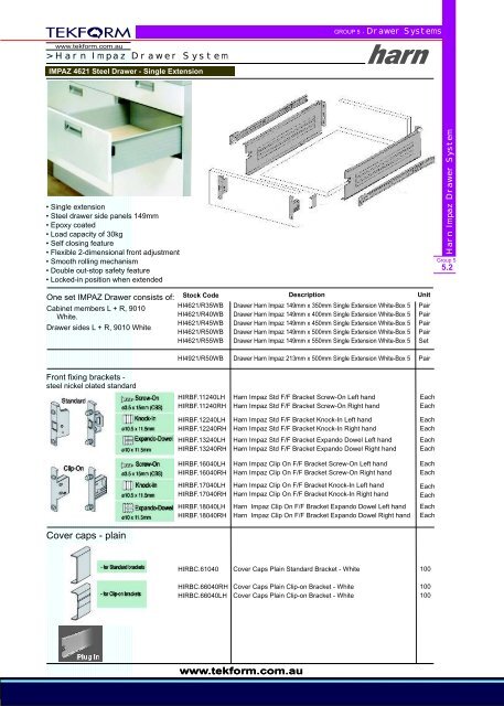 Group5 Drawer Systems - Tekform