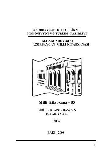 Birillik AzÉrbaycan KitabiyyatÄ± â 2006 - AzÉrbaycan Milli KitabxanasÄ±