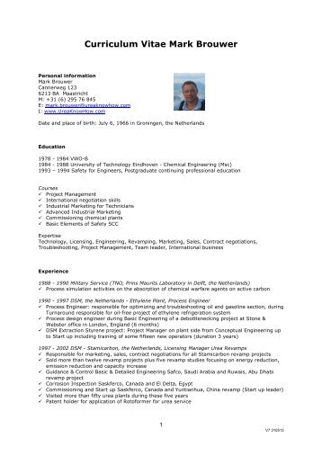 Curriculum Vitae Mark Brouwer v7 - UreaKnowHow.com