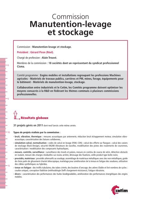 Manutention-levage et stockage - Cetim