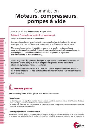 Moteurs, compresseurs, pompes Ã  vide - Cetim