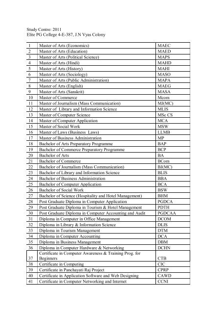 Allotment of Courses to New Study Centres.pdf - VMOU, Kota