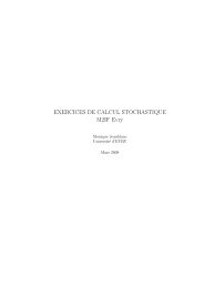 EXERCICES DE CALCUL STOCHASTIQUE M2IF Evry