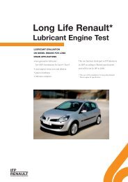 Long Life Renault - Lubricant Engine Test - IFP Energies nouvelles