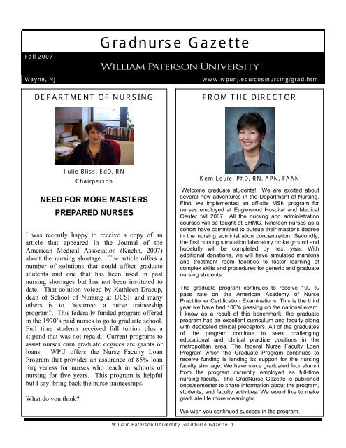 Gradnurse Gazette - William Paterson University