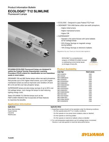 ECOLOGIC® T12 SLIMLINE - Light Bulbs