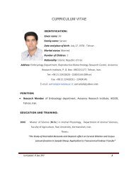 Sarvari Ali- Curriculum Vitae - Avicenna Research Institute