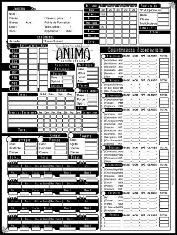Anima Beyond Fantasy Character Creator Anima Beyond Fantasy Character Creator