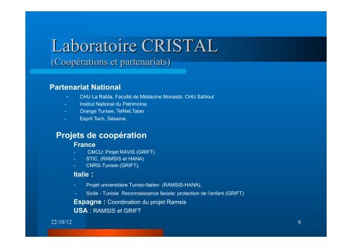 Laboratoire CRISTAL (Point historique) - EuroAfrica-ICT