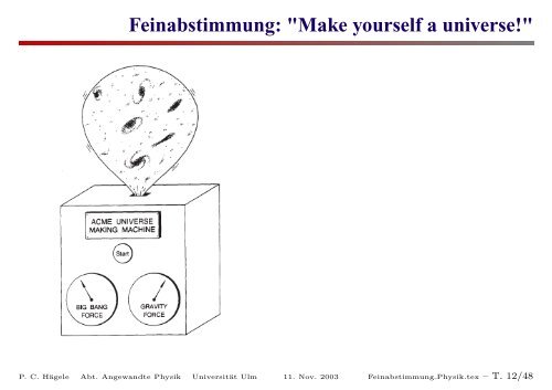 Das kosmologische anthropische Prinzip - Universität Ulm