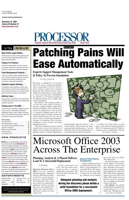 Microsoft Office 2003 Across The Enterprise - Processor.com