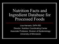 Nutrition Facts and Ingredient Database for Processed Foods