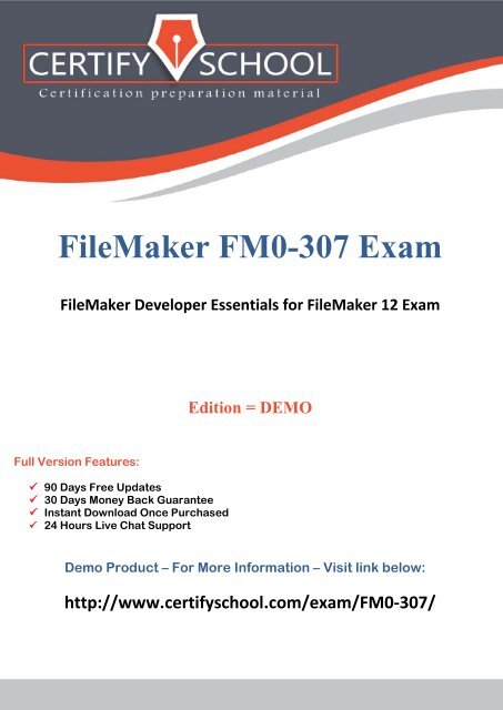 FileMaker FM0-307 CertifySchool Exam Actual Questions (PDF)
