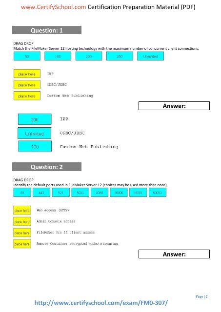 FileMaker FM0-307 CertifySchool Exam Actual Questions (PDF)